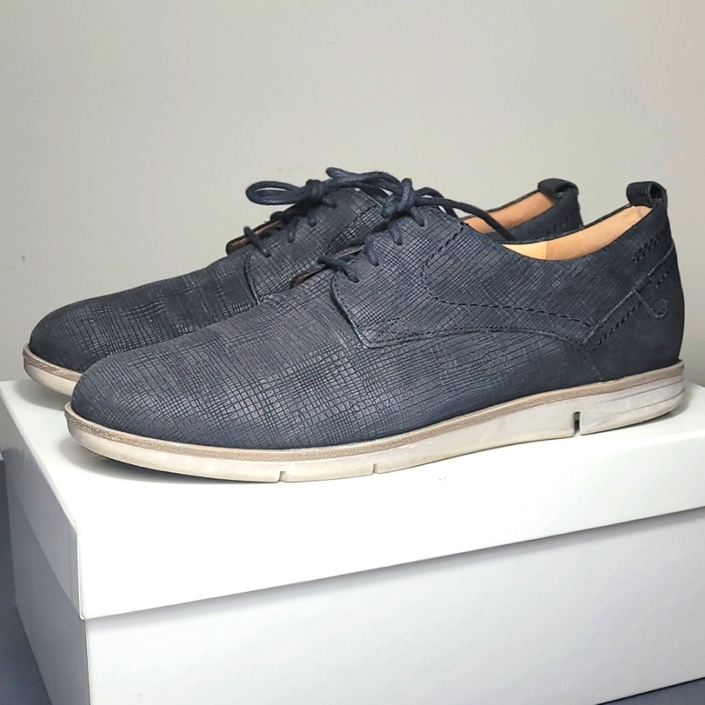 Ganter Gabriel gray plain toe embossed leather shoes size 9.5G